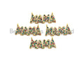 Colorful Cz Micro Pave MAMA Letter Connector/Link, Cz Pave Bracelet Necklace Connector in Gold Finish,12x28mm,sku#M276C