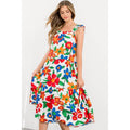 Marlow-Floral Print Tiered Midi Dress