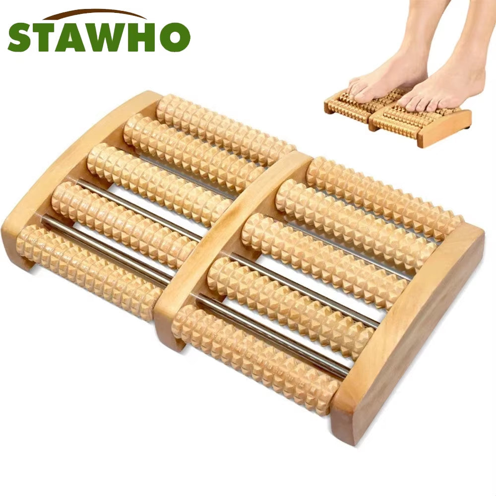 Ultimate Wooden Foot Massage Roller for Pain Relief & Relaxation - Say Goodbye to Fatigue and Plantar Fasciitis!