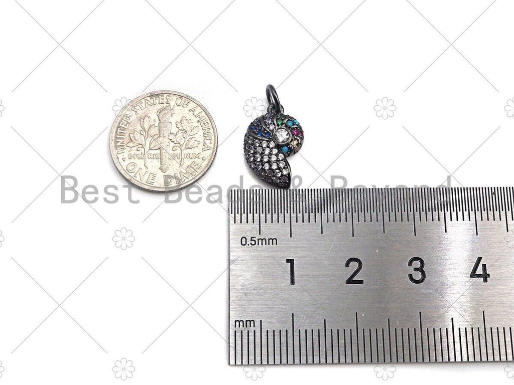Small Colorful CZ Micro Pave Sea Snail Shaped Pendant/Charm, Beach Pendant Charm, 10x15mm,sku#Y253