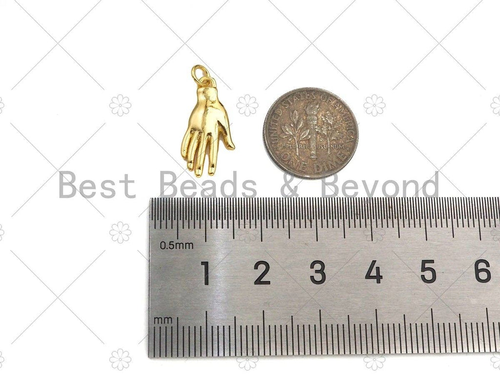 Dainty Gold Hand Shape Pendant/Charm, Gold Palm Charm, Necklace Bracelet Charm Pendant,10x20mm, Sku#Z1278