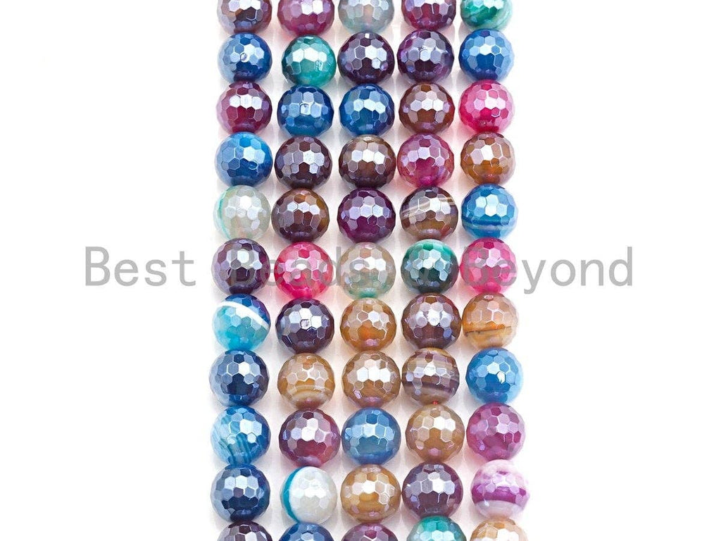 Mystic Multicolor Agate, round faceted agate 6mm/8mm/10mm/12mm, sku#U689