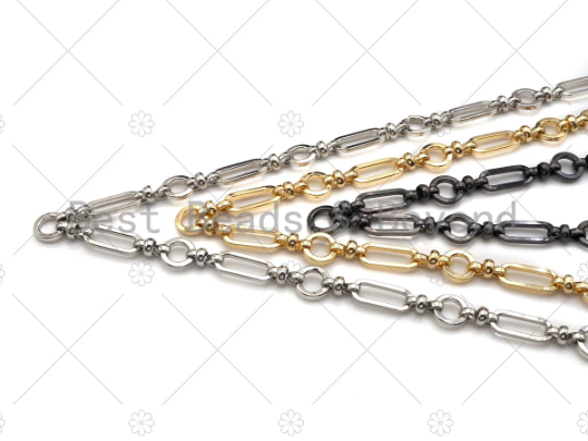 High Quality Hand made Mixed Paper Clip link Chain, sku#M330