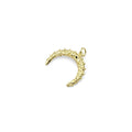 Black CZ Gold Cresent Moon Horn Charm, Sku#LX336