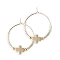 Faithful Cross  Earrings-Smoky Quartz