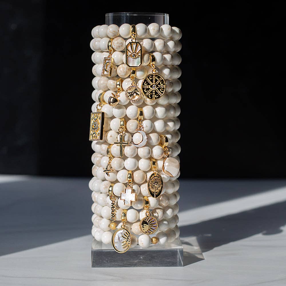 Sun Charm, Mother of Pearl, Charm Bar, Bag Charm