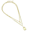 Lucky Tag Love Coin Dainty Chain Layering Necklace set, EF468