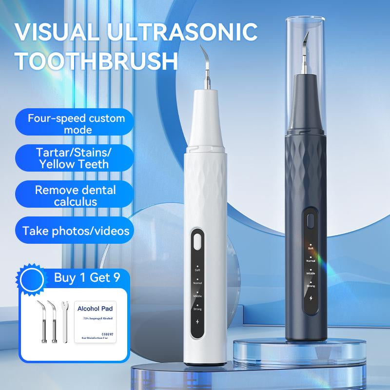 FONENYCA Professional Smart Visual Ultrasonic Tooth Cleaner with Wifi & App - Visual Cleaning Guidance, LED Light, 4 Modes, 2 Replaceable Heads