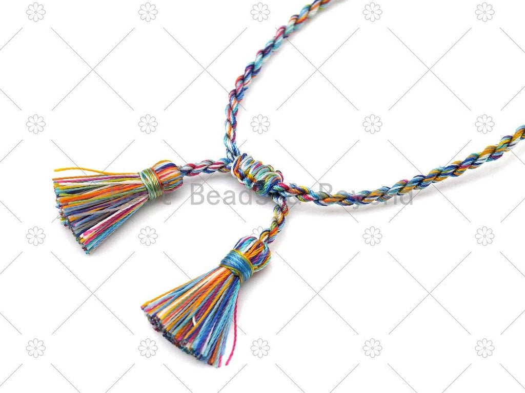 Silk String Bracelet, Pull tie Bracelet, Draw bracelet, Multicolor Silk lucky knot bracelet, String bracelet, Cord Bracelet, sku#M405
