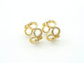 Gold CZ Circle Link Adjustable Ring, Sku#X219
