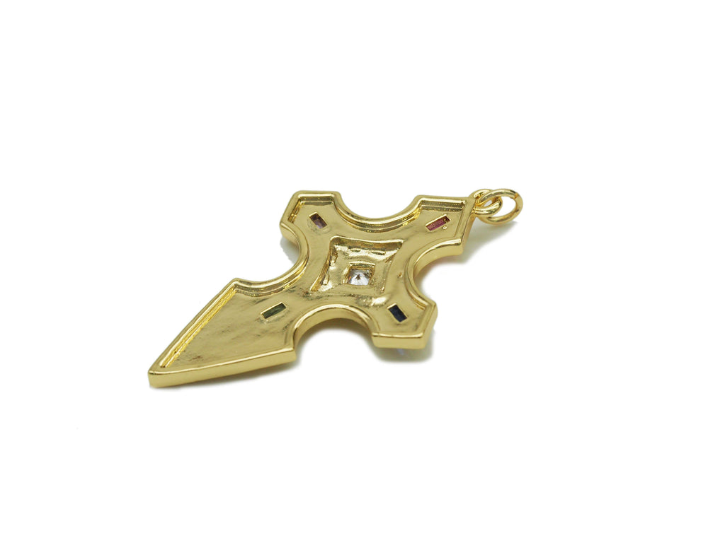 CZ Cross Charm, Sku#LX33