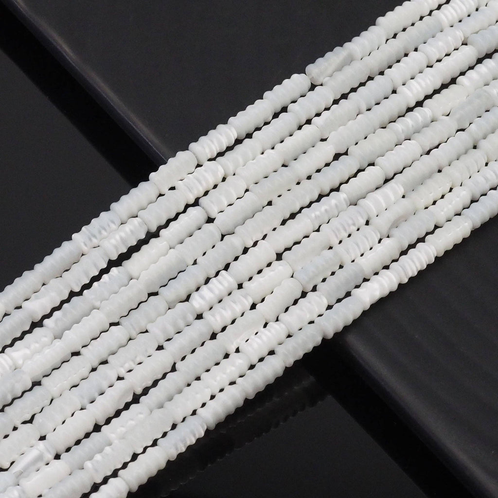 White Mother of Pearl Screw Beads, 4x8mm, Sku#T170