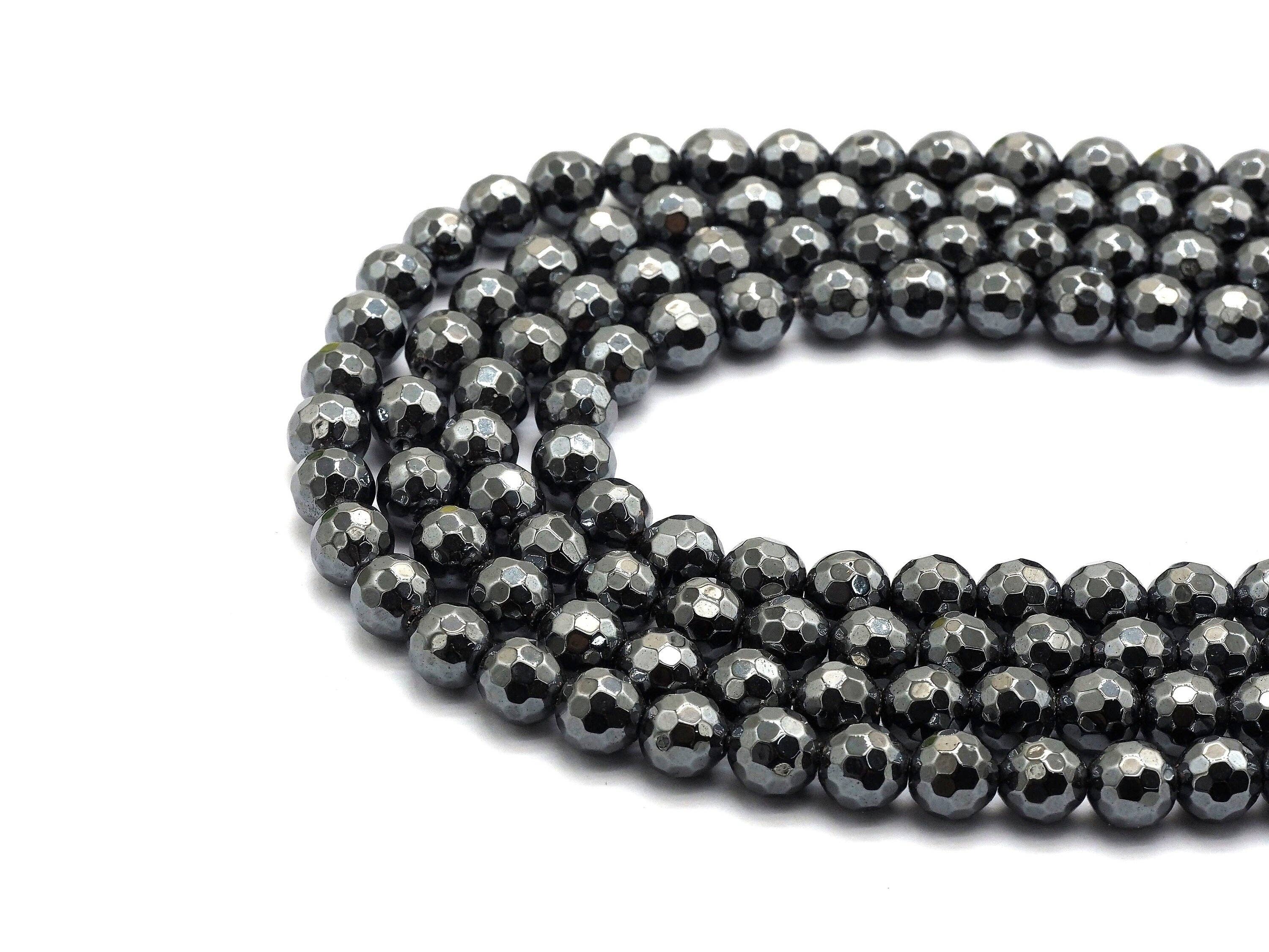 High Quality Natural Original Color Hematite Beads- Round faceted dark gray beads-2mm/3mm/4mm/6mm/8mm/10mm/12mm -15.5inch, SKU#S120