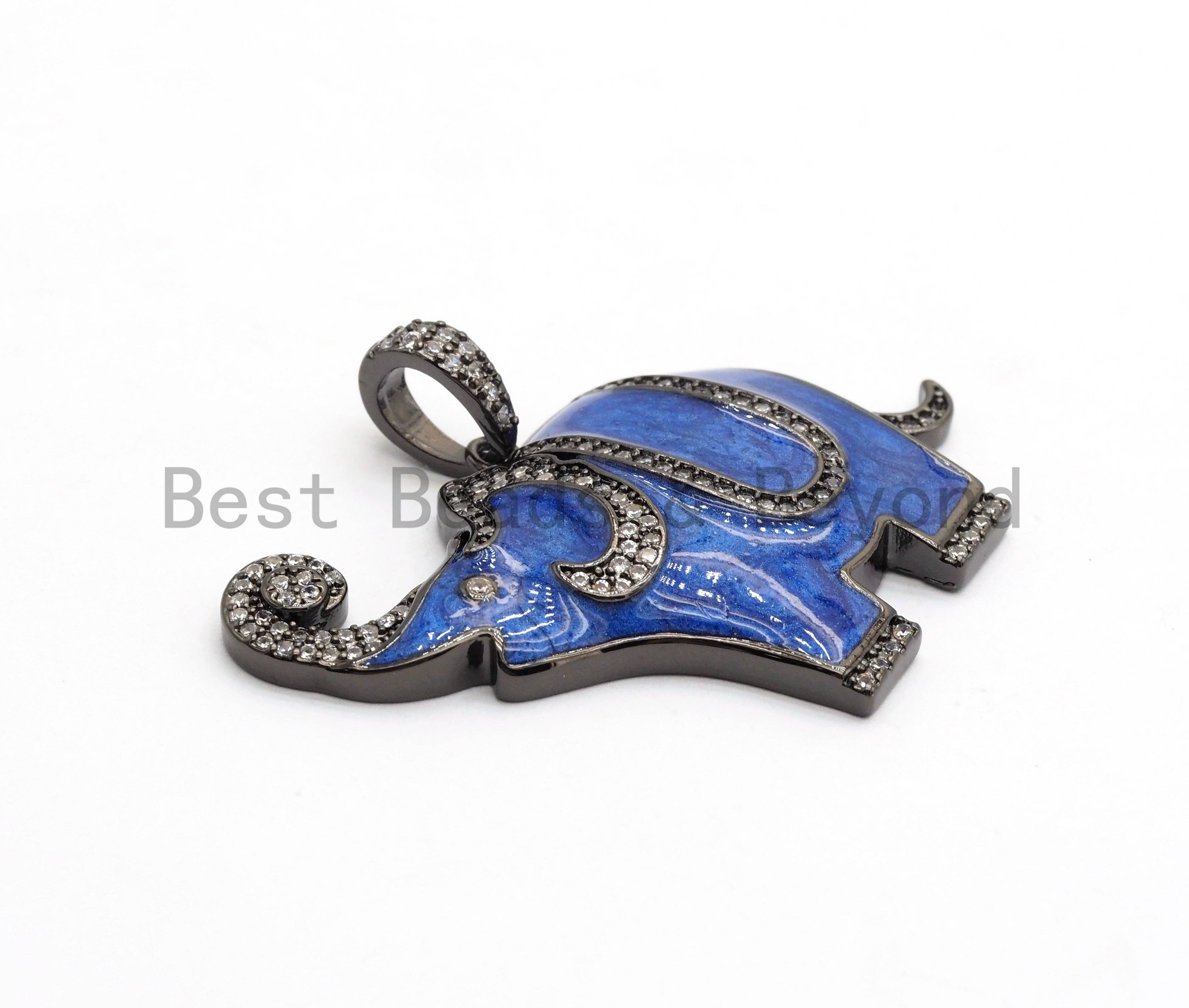 NEW Enamel Colorful Elephant Pendant,CZ Micro Pave Oil Drop Elephant pendant,Enamel pendant,Enamel Jewelry,33x41mm,sku#F569