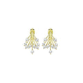 Clear Crystal Gold Flower Stud Earrings, Sku#LD648