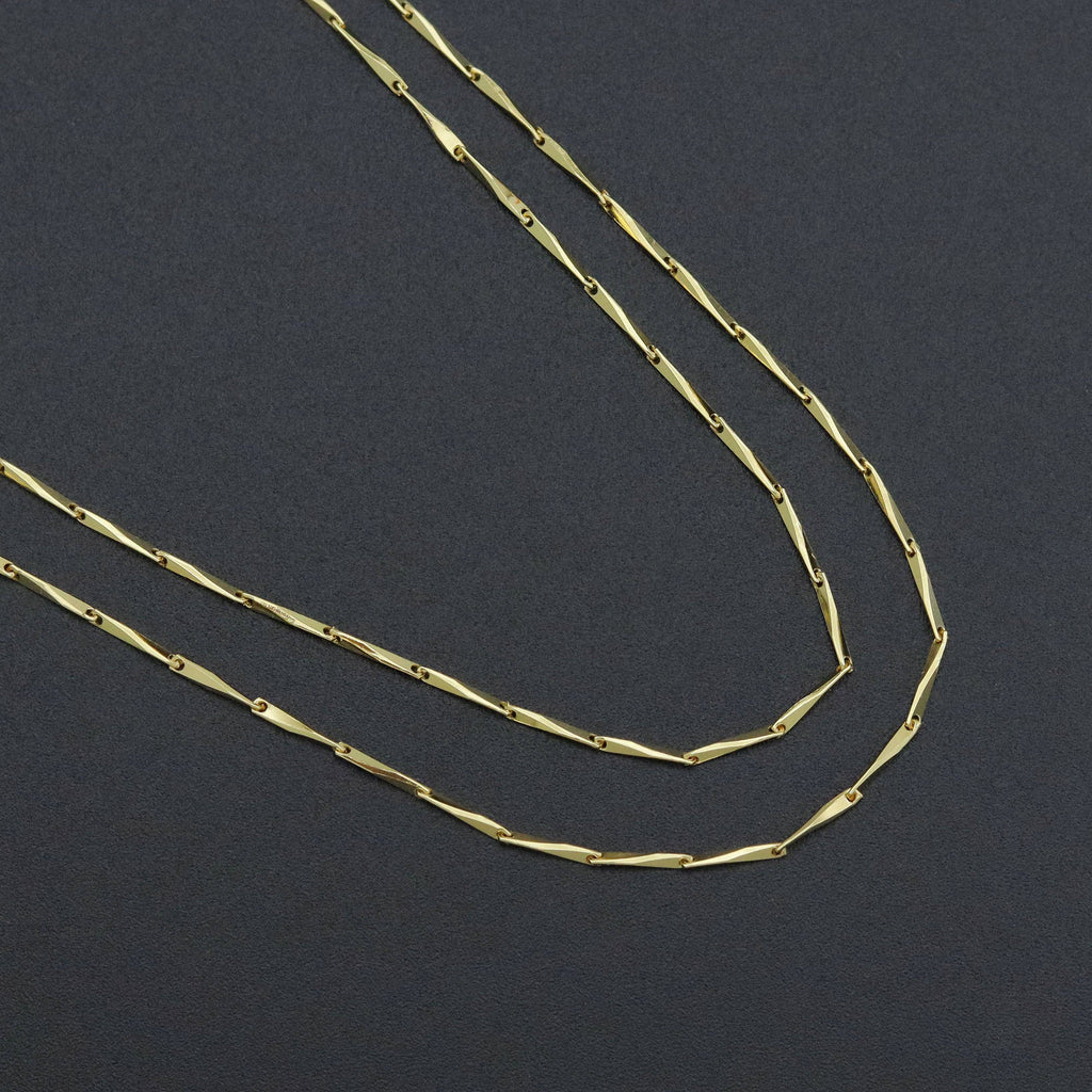 Dainty Gold Triangle Chain Necklace, Sku#LD542