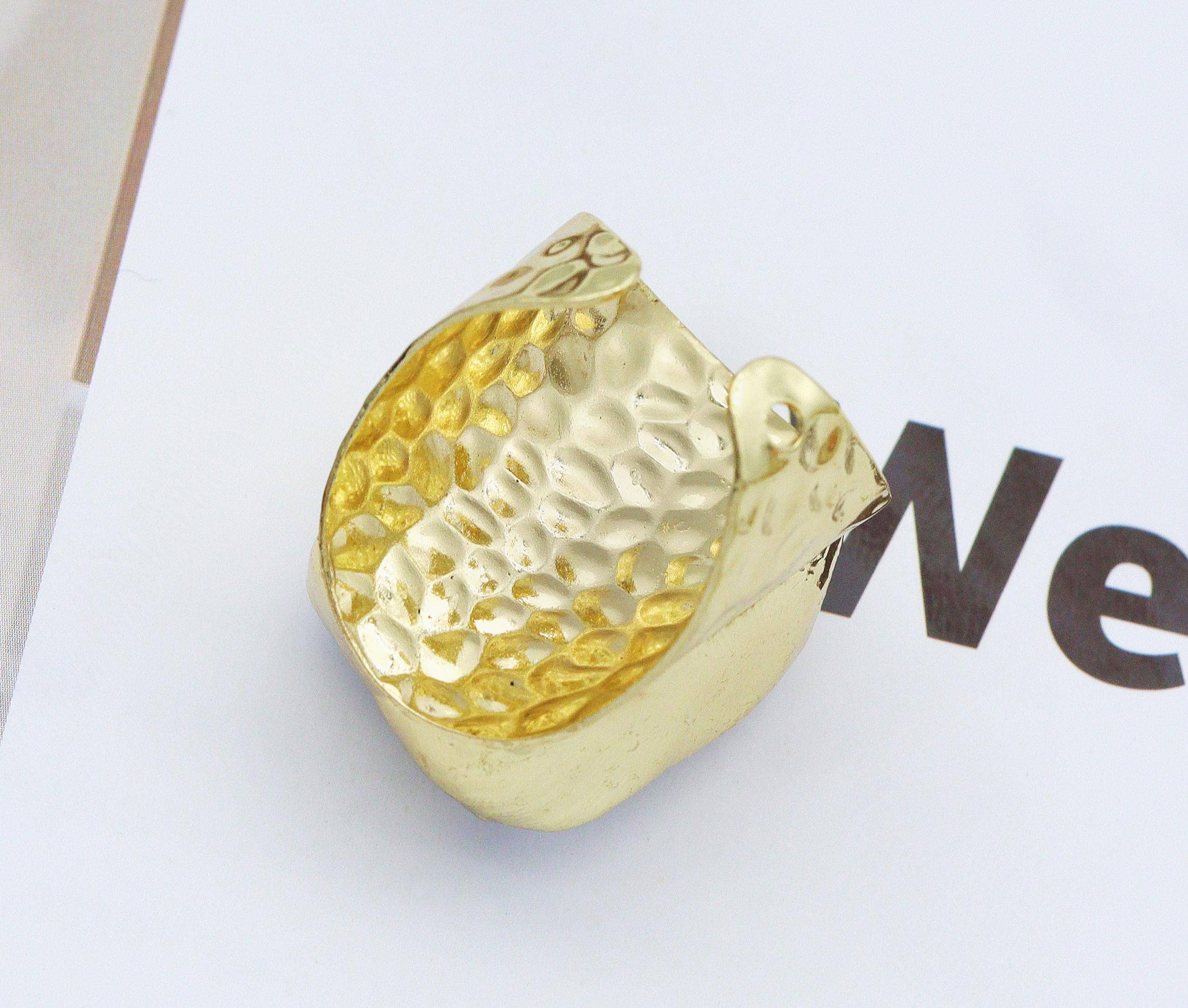 Gold Amethyst Adjustable Ring, Sku#YT33
