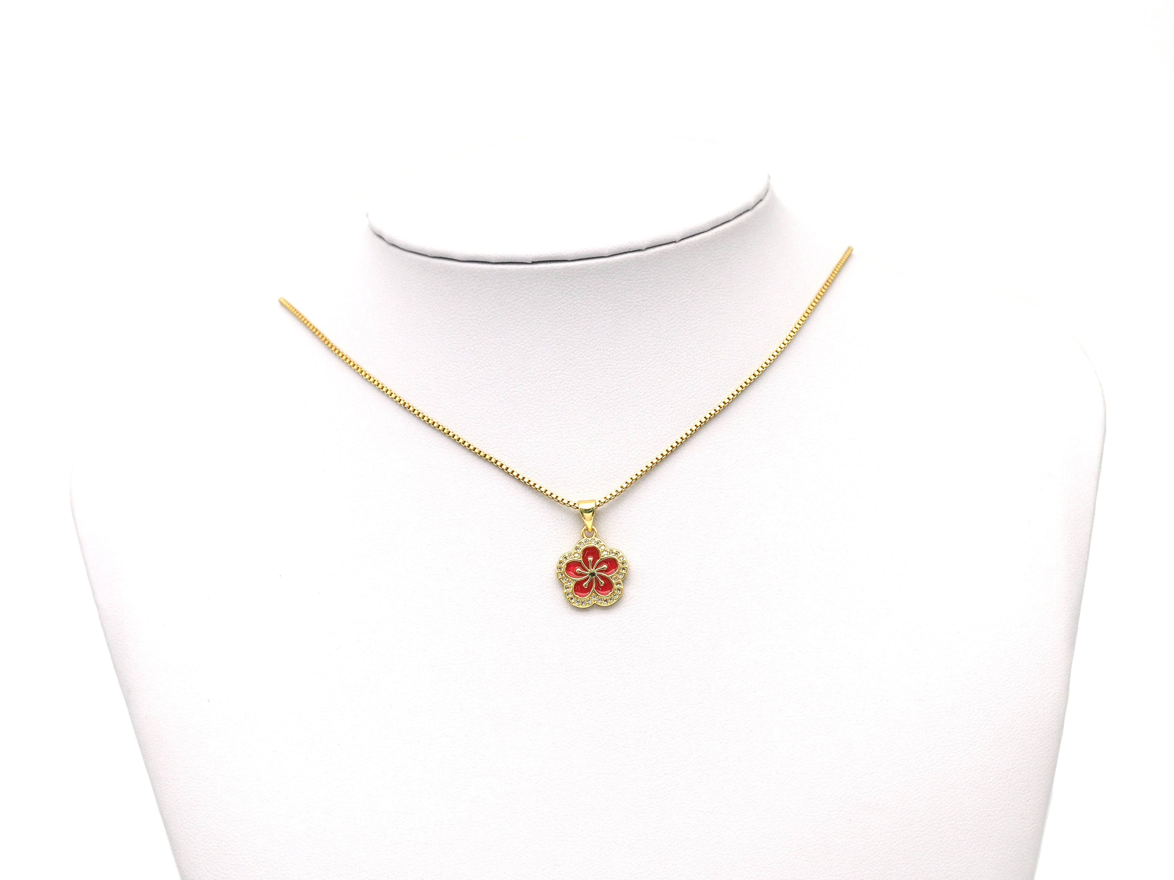 Colorful Enamel Flower Charm, LK577