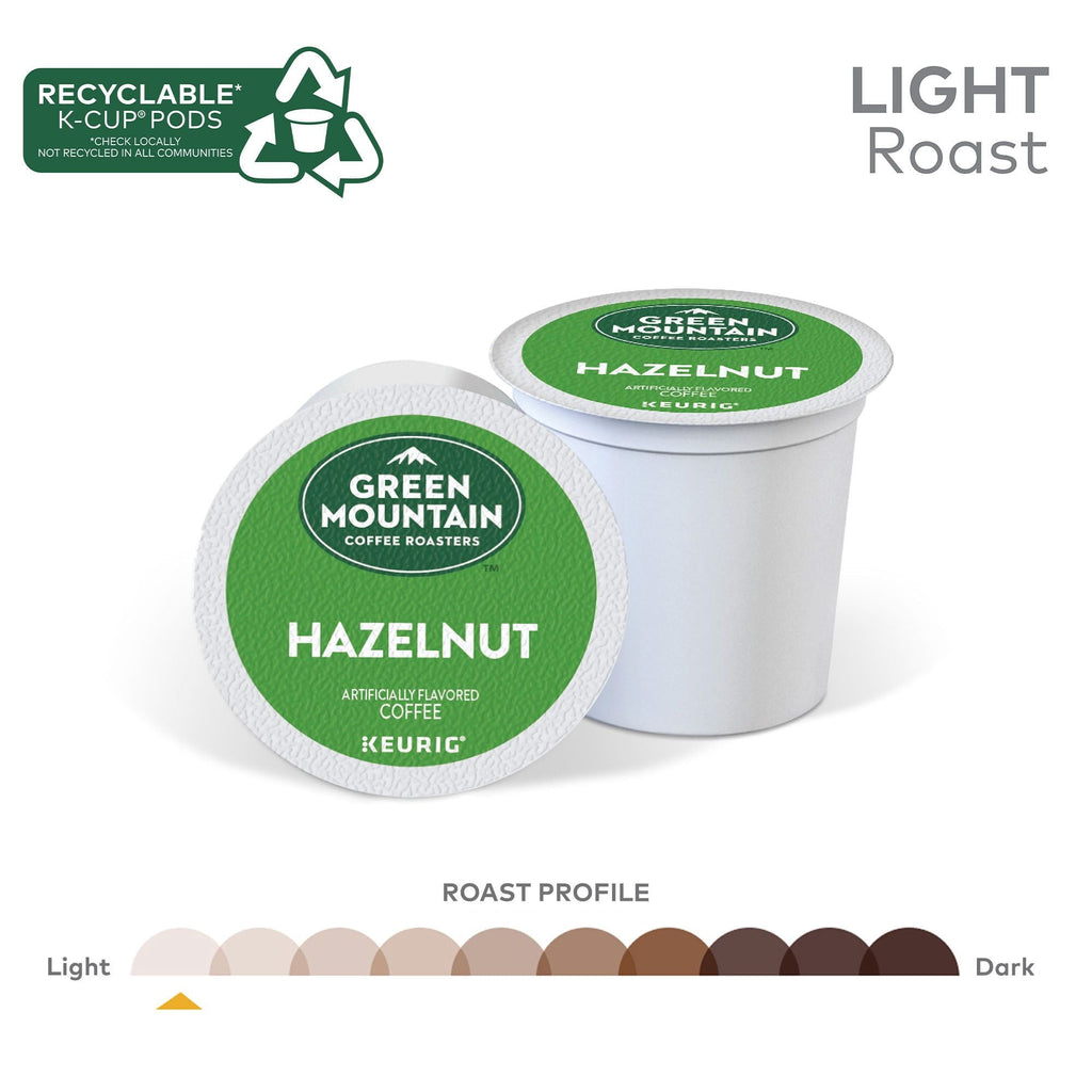 Dosettes K-Cup Green Mountain Coffee saveur noisette, torréfaction légère, 24 unités pour cafetières Keurig