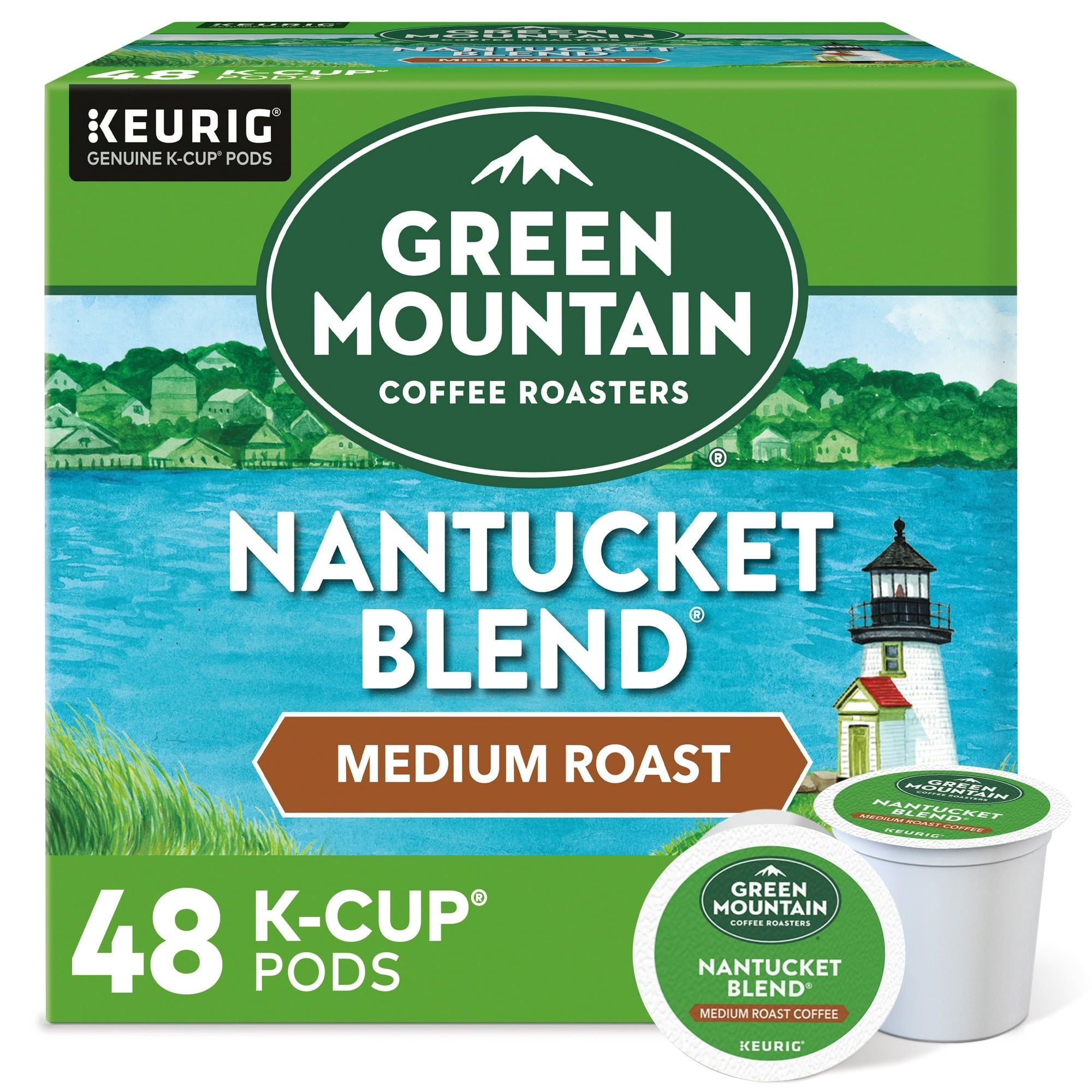 Green Mountain Coffee Roasters Nantucket Blend Dosettes de café K-Cup à usage unique Keurig, café torréfié moyennement, 48 unités