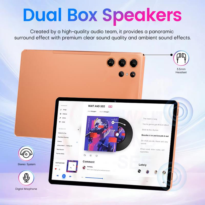 W&O 2026 New X9 Ultra 10.1-Inch Screen Android Tablet | 12GB+256GB Storage | 8000Mah Battery | 5G + Dual Wifi | 5+16MP HD Cameras | for Study/Work/Entertainment