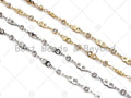 Dainty Infinity link Cubic Zirconia Chain, Chain Supplies, Bulk Chain for Rosary Necklace Bracelet Supply, 5x13mm,sku#M354