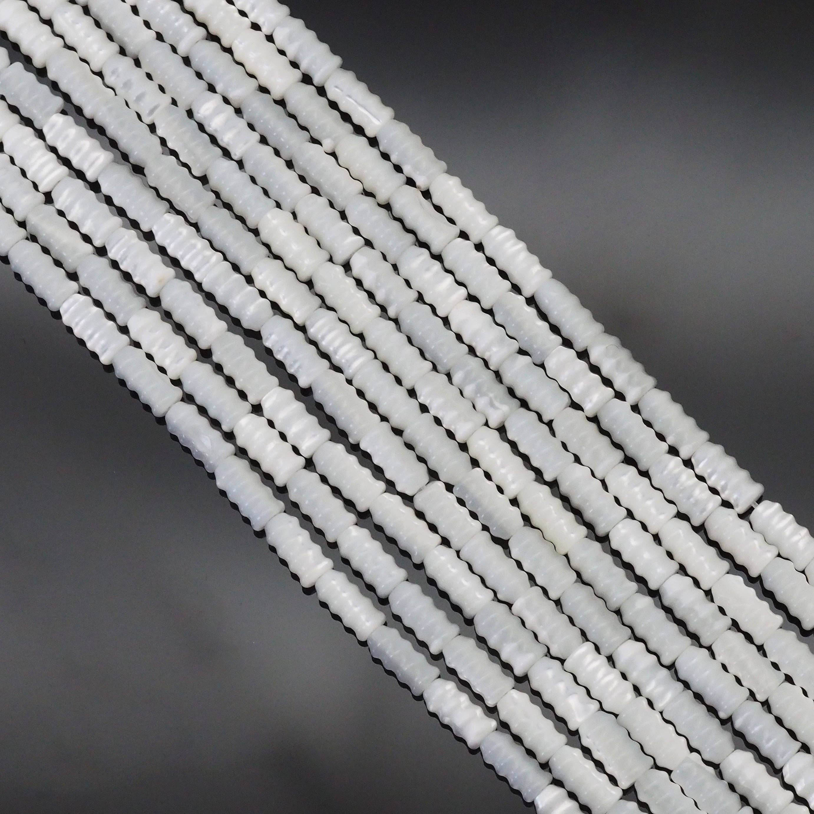White Mother of Pearl Screw Beads, 4x8mm, Sku#T170