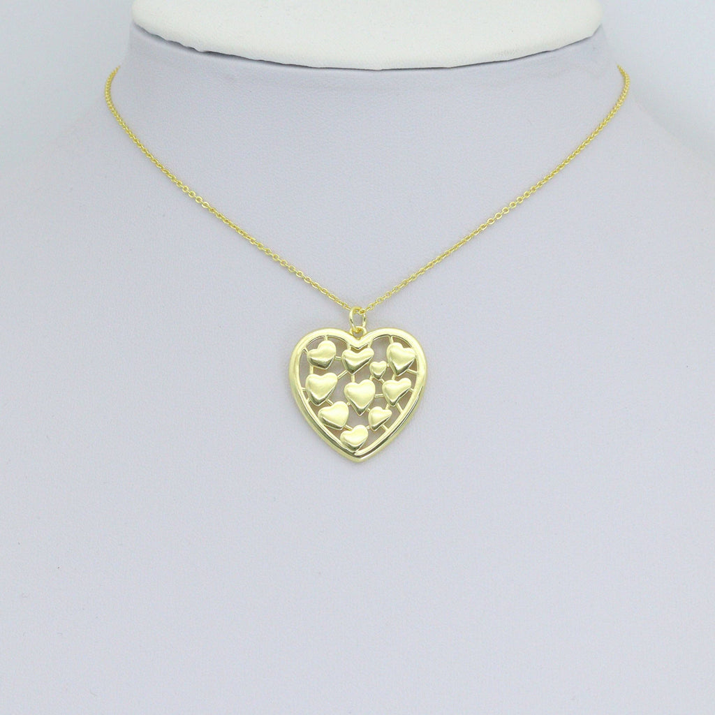 Multi Hearts Charm Pendant, Sku#LK1146
