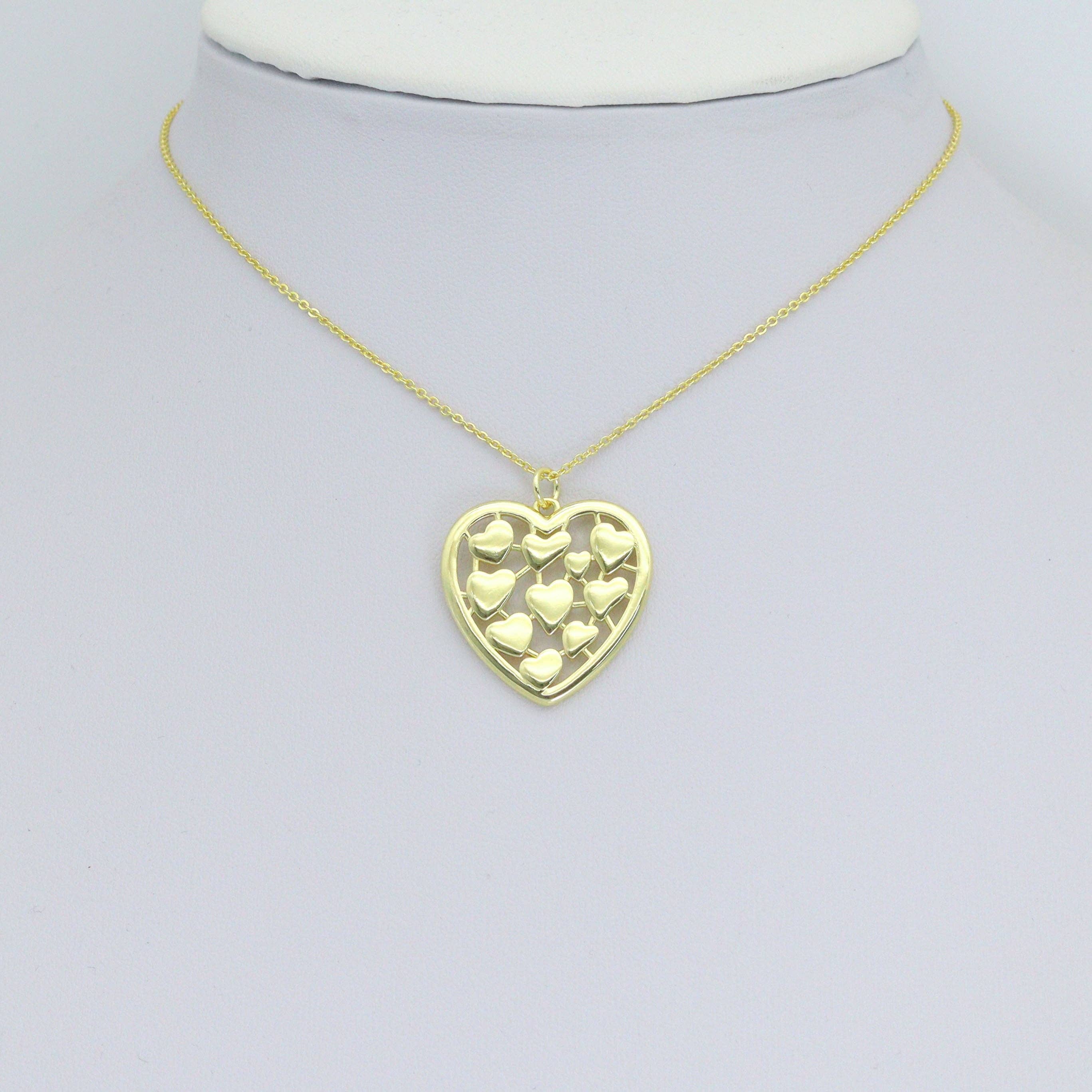 Multi Hearts Charm Pendant, Sku#LK1146