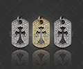 CZ Micro Pave Hollow Out Cross On Rectangle Shape Pendant/Charm,Dainty Medallion Charm, Necklace Bracelet Charm Pendant,10x17mm, Sku#L514
