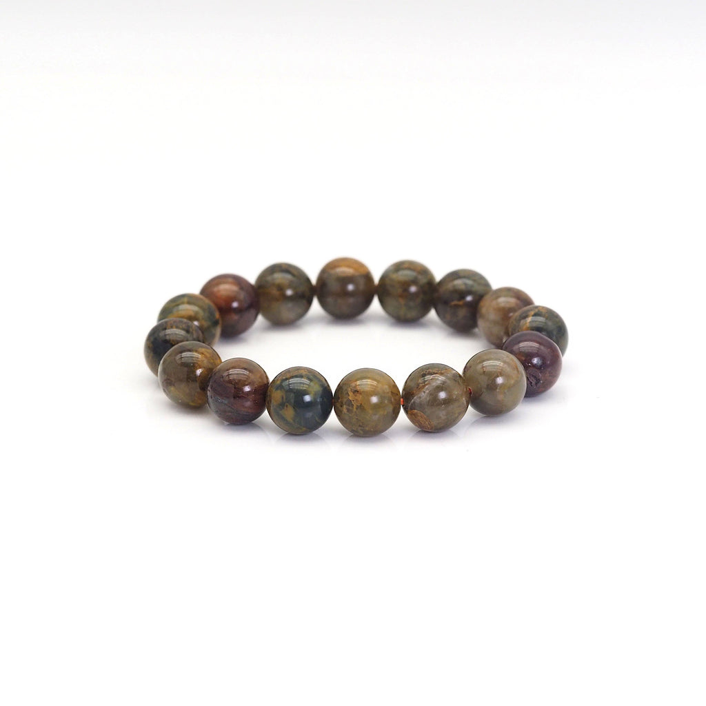 Genuine Pietersite Round Smooth Stretchy Bracelet, Sku#EF411