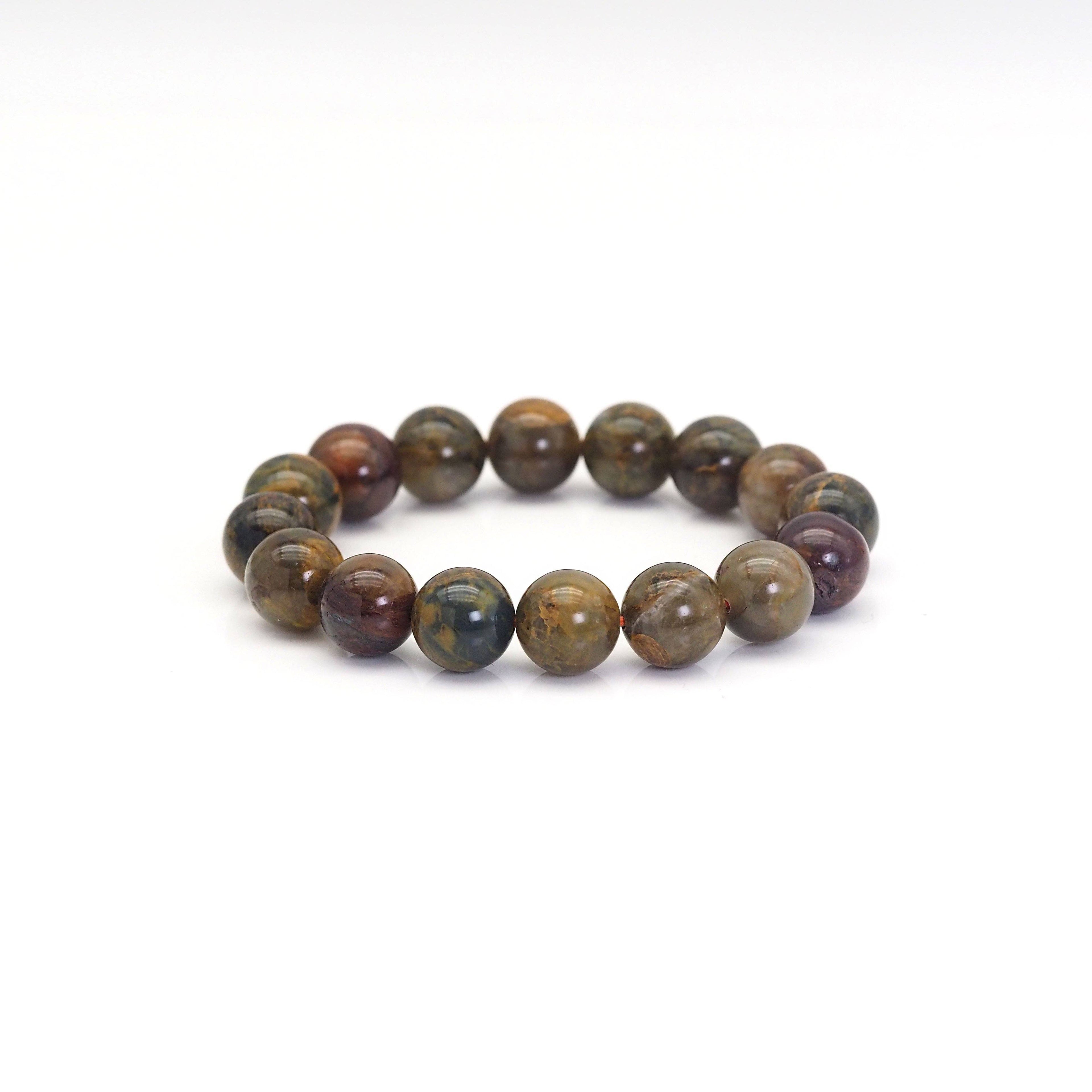 Genuine Pietersite Round Smooth Stretchy Bracelet, Sku#EF411