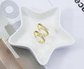 CZ Mother of Pearl Triple Circle Open Ring, Sku#LD244