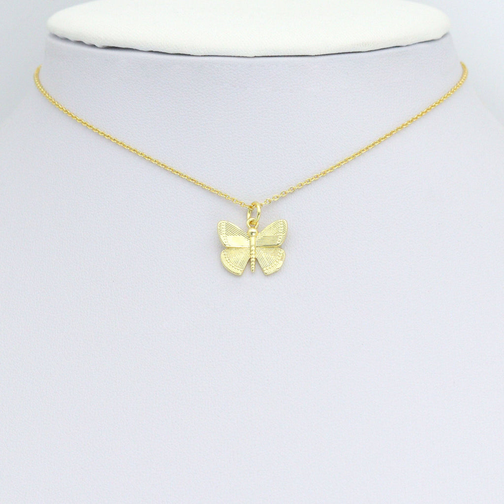 Gold Silver Cute Butterfly Shape Charm Pendant, Sku#A466