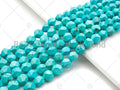 Diamond Cut Turquoise Beads, 6mm/8mm Faceted Turquoise Dyed Howlite Beads,  15.5" Full Strand, sku#U979