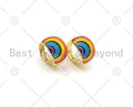 Colorful Enamel Rainbow Shape Adjustable Ring,Sku#O77