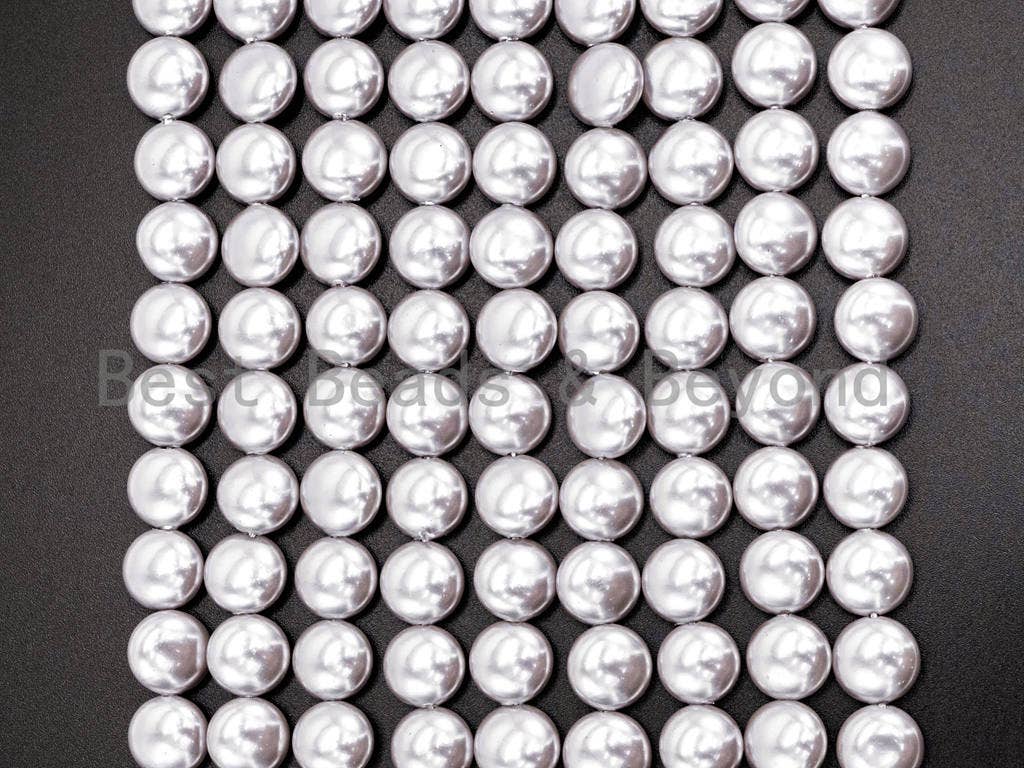 Gray Natural Mother of Pearl beads,10x5mm Pearl Coin beads, Loose Coin Smooth Pearl Shell Beads, 16inch strand, SKU#T69