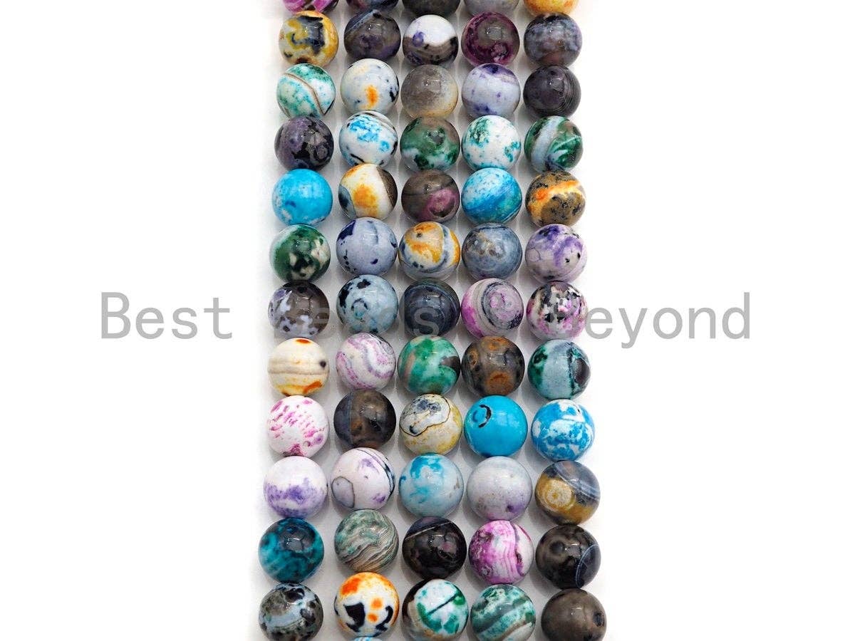 NEW Multicolor Natural Agate Beads, 12mm round agate beads, sku#U944