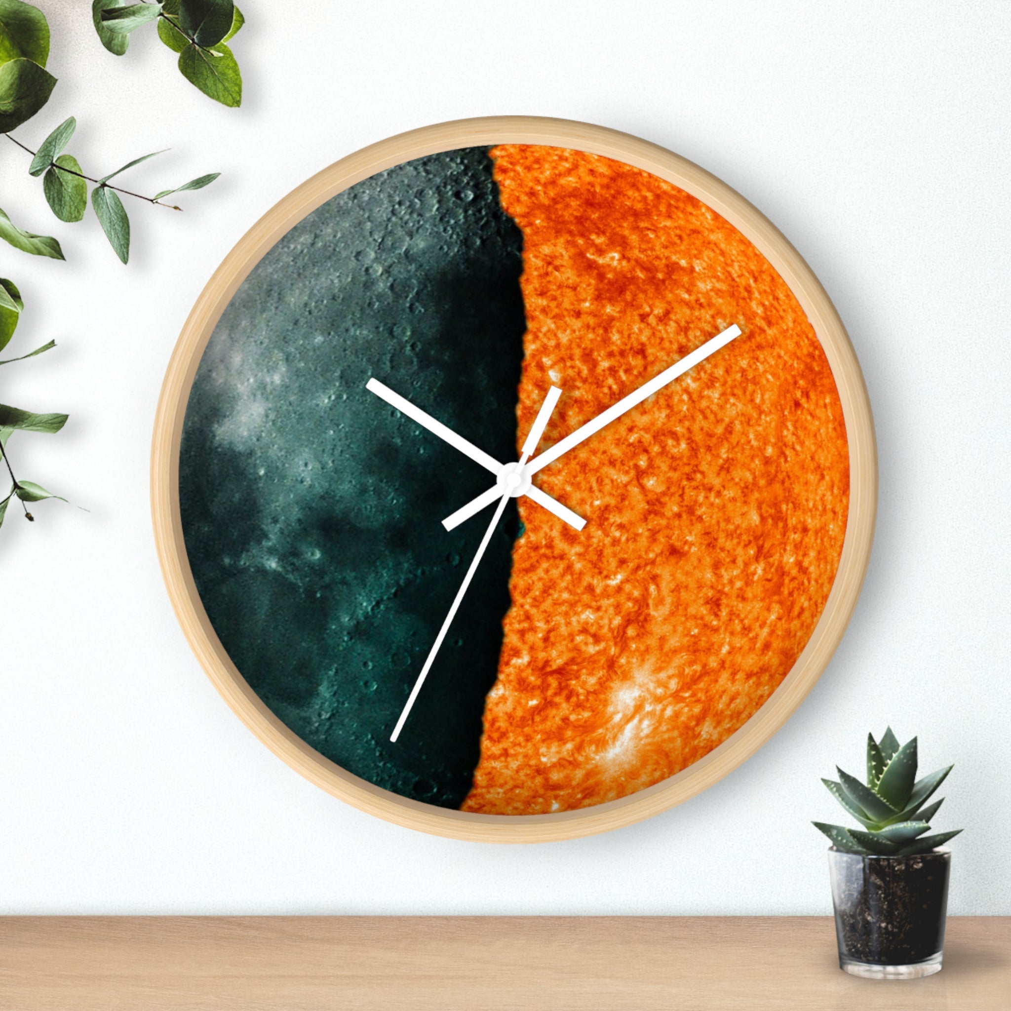 Soleil et lune - Horloge murale