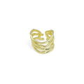 Four Wave Lines Adjustable Ring, Sku#LX593