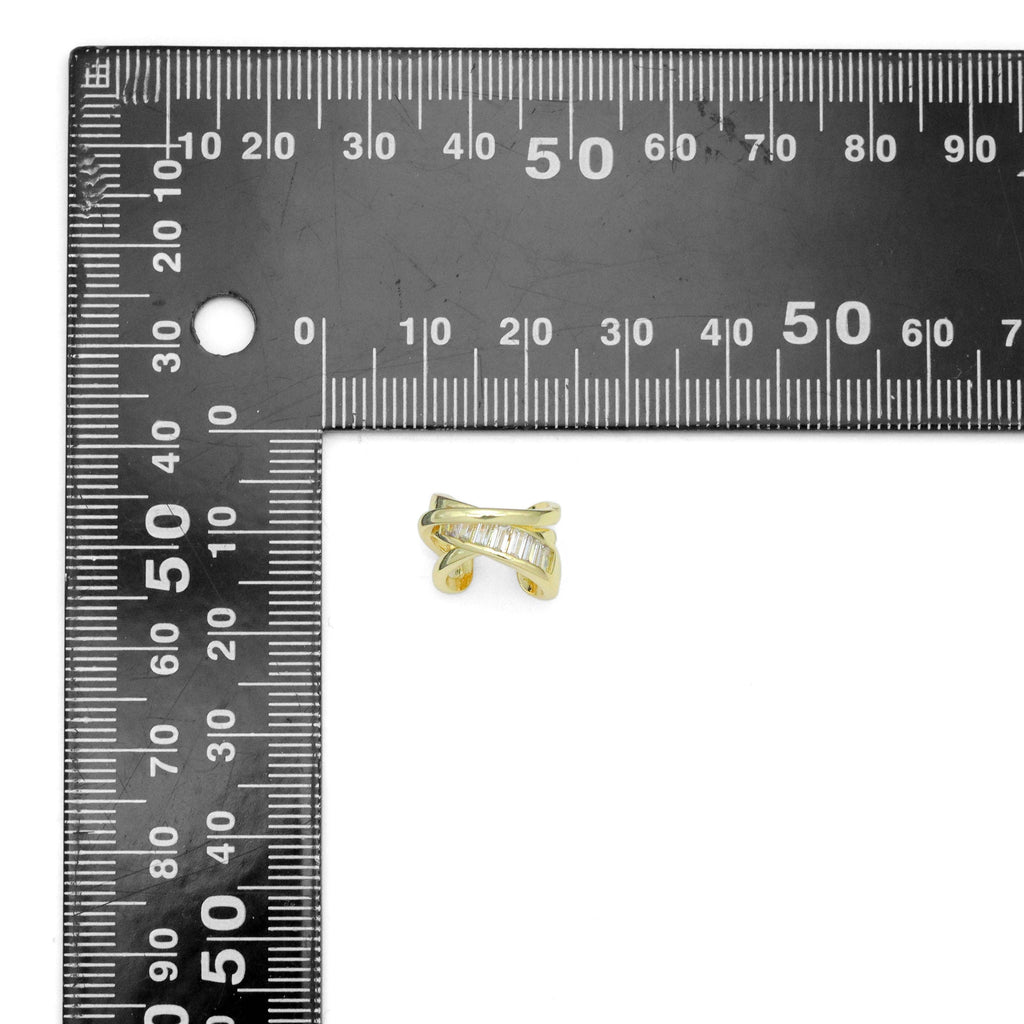 Gold Baguette CZ ear cuff, Sku#LX712