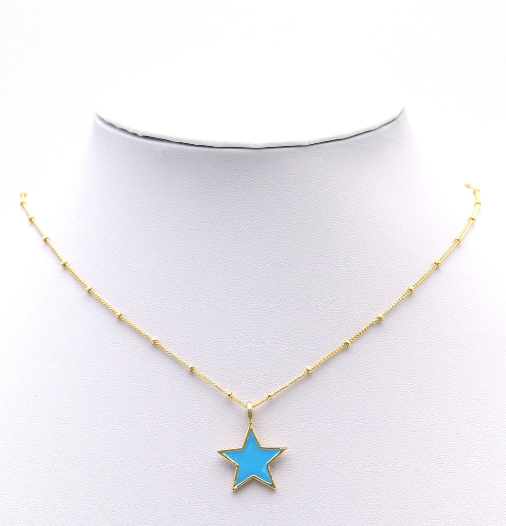 Colorful Enamel Star Charm, Sku#F1518