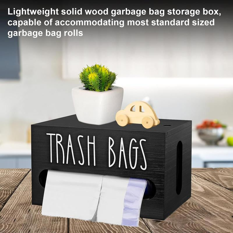 Bag Saver - Extra Large 2 in 1 Plastic Bag Holder,Durable Grocery Bag Storage, Hanging Trash Bag Dispenser Roll Organizer for Home Kitchen,Multi-Purpose for Daily,Wall Mount Cabinet Wood Bathroom Toilet Paper Holder Dust Bin