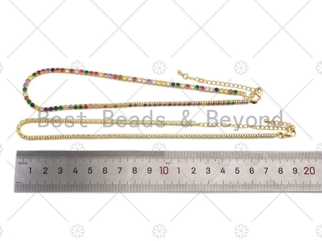 Rainbow/Clear Tennis chain, LD54