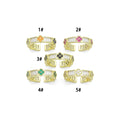 Baguette CZ Colorful Flower band Adjustable Ring, Sku#A491