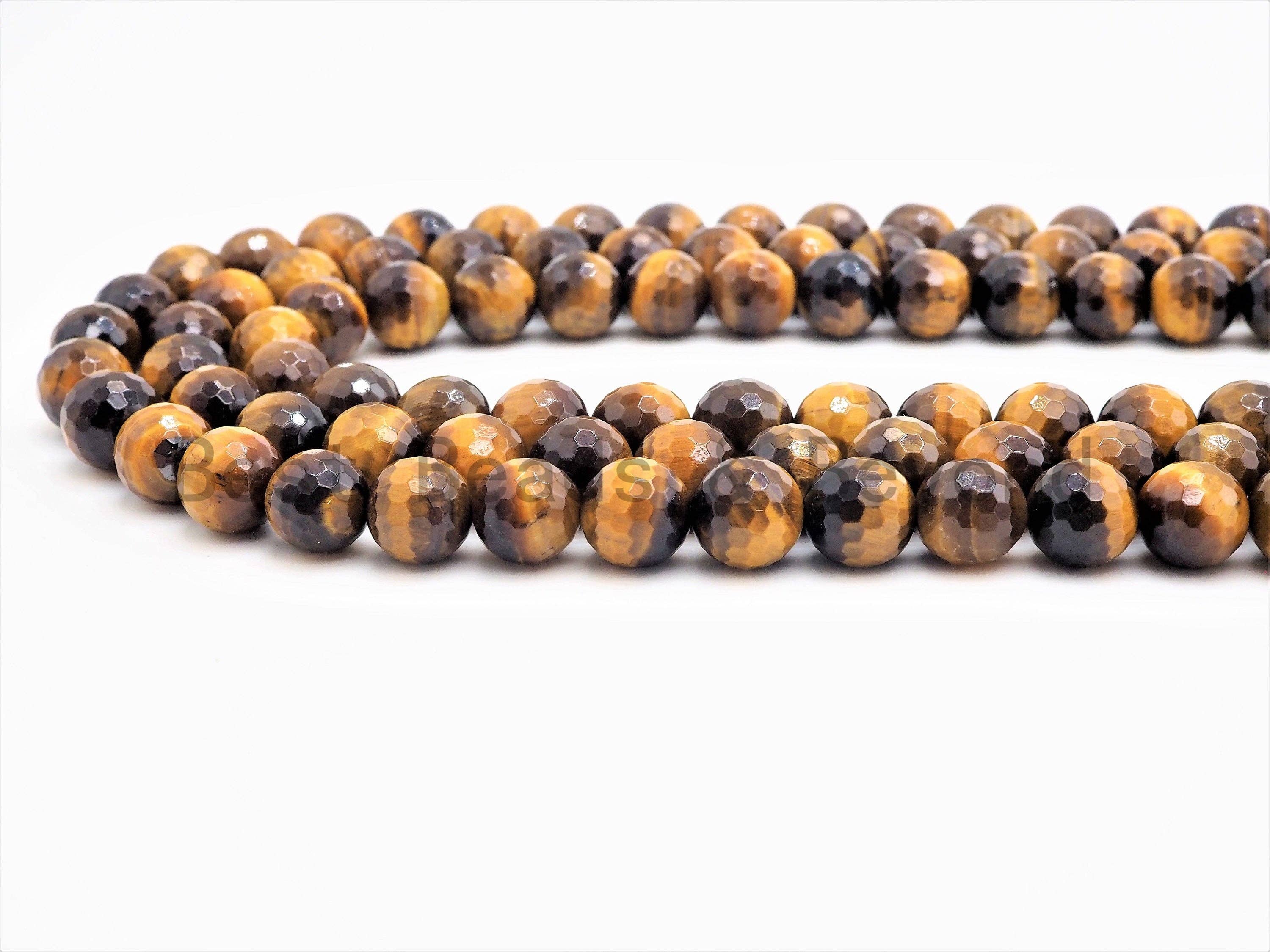 High Quality Natural Yellow Gold Tiger Eye Round Faceted Beads,sku#U350