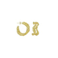 Double Wave Hollow Line Hoop Earrings, Sku#FH237