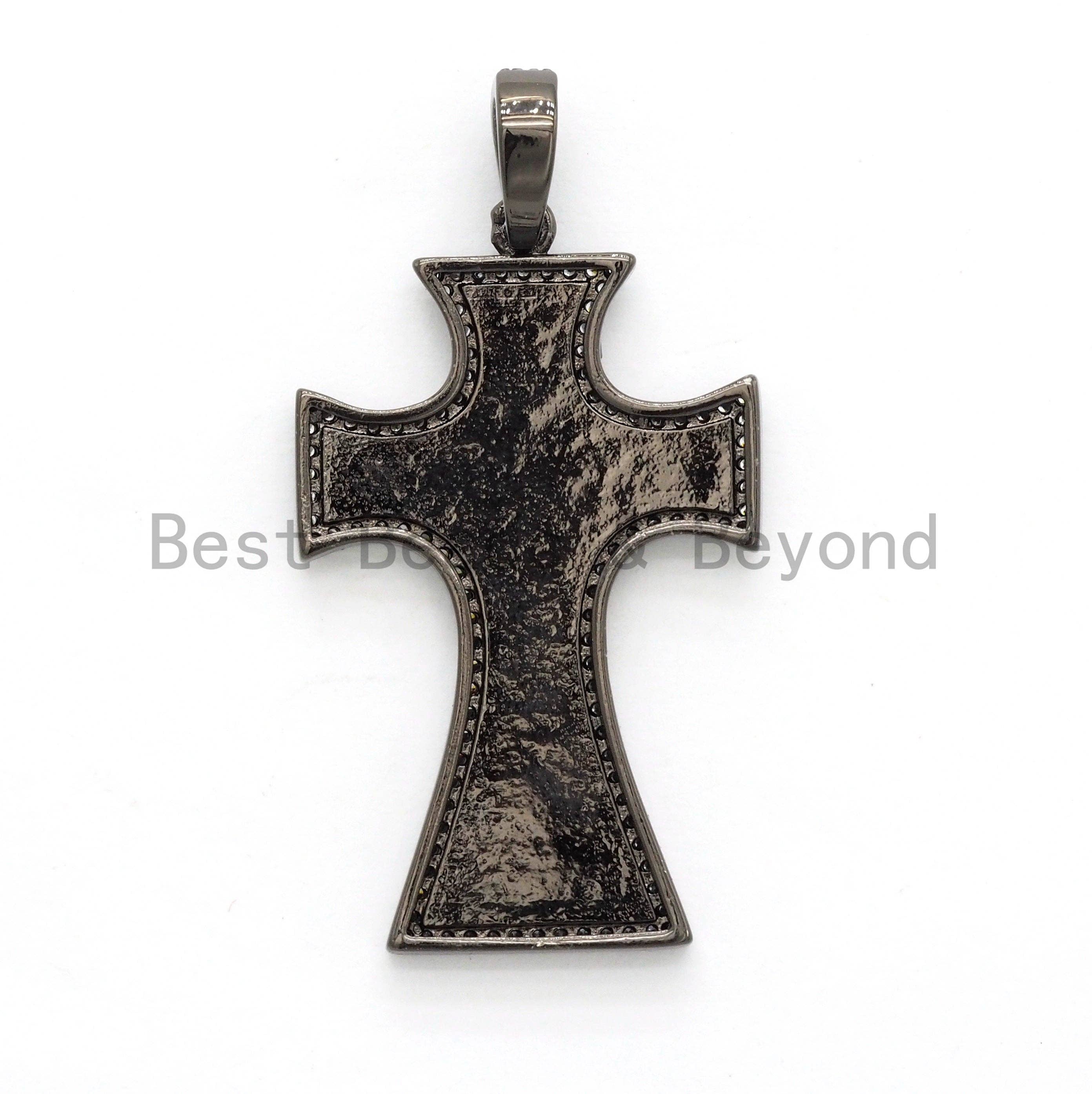 NEW DESIGN Pave CZ Enamel Colorful Oil Drop Cross Pendant, E