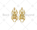 CZ Micro Pave Heart on Beetle Shape Pendant/Charm,SKU#Z1384C