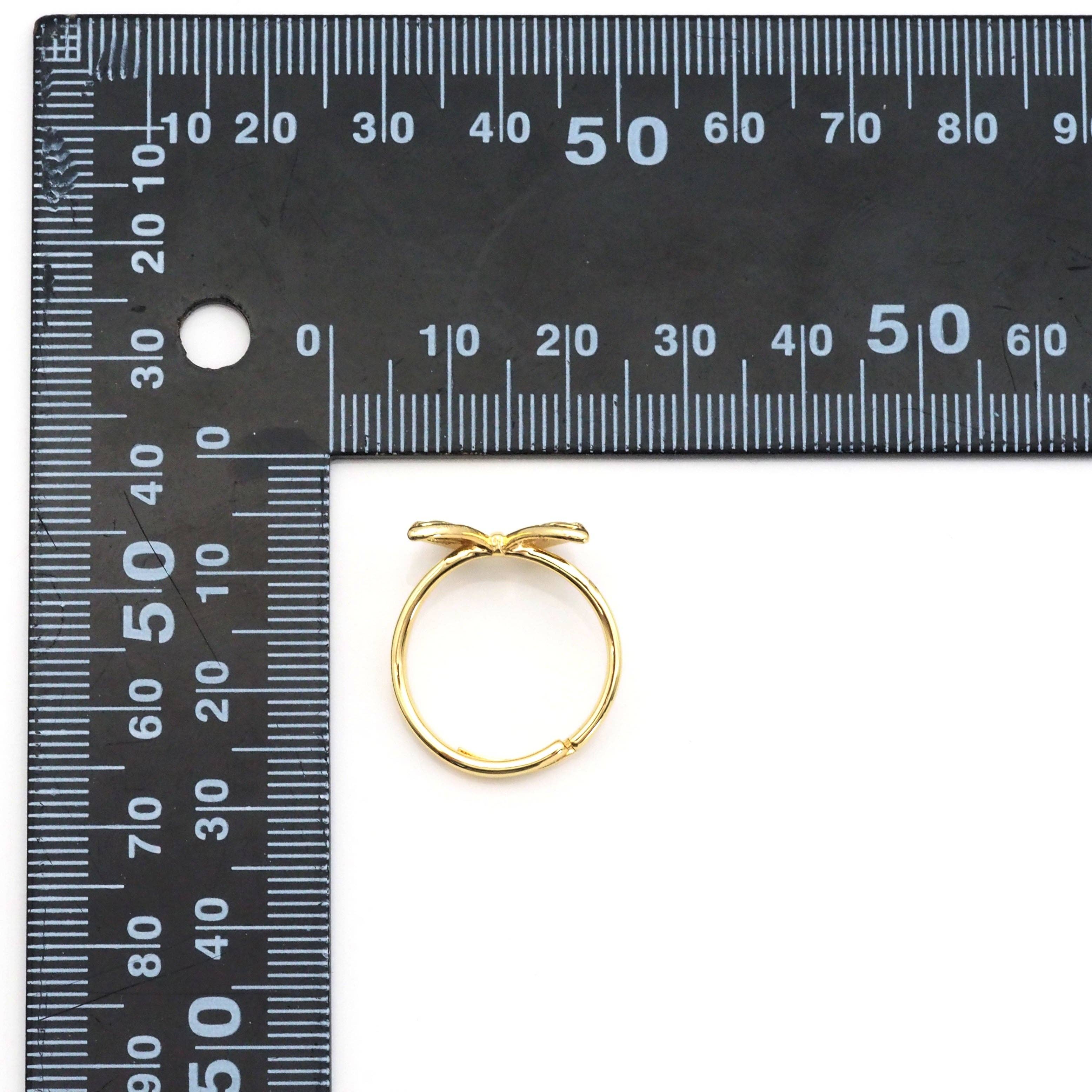 Gold CZ Butterfly Adjustable Ring, Sku#LX223